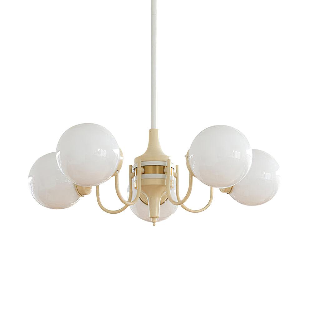 Lustre Loriot en verre et métal – vue 6