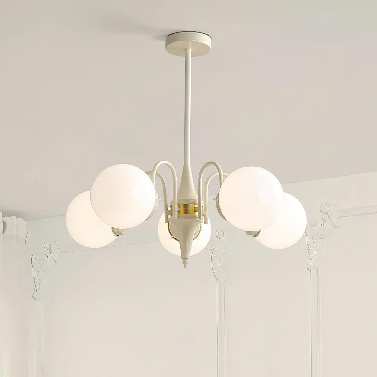 Lustre Loriot en verre et métal – vue 16