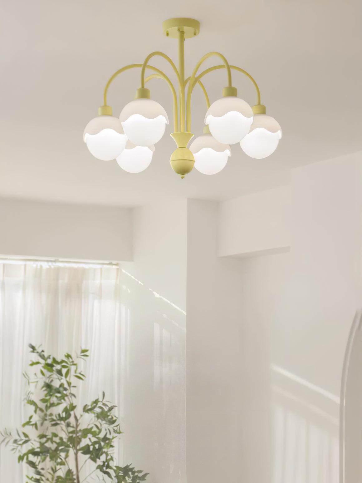 Lustre Euterpe en verre et métal – vue 13