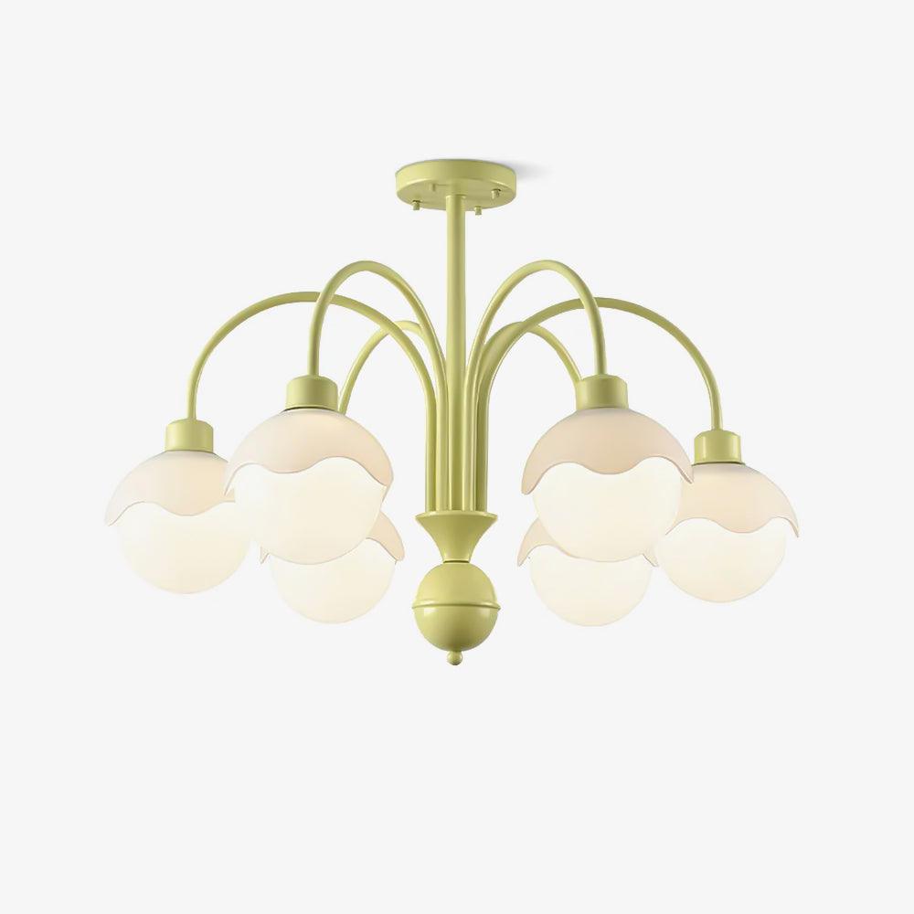 Lustre Euterpe en verre et métal – vue 5