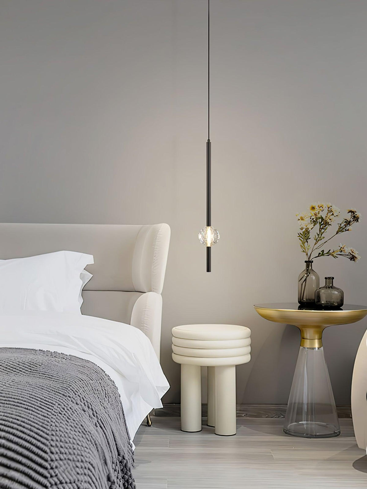 Suspension Verrière en cristal et aluminium – vue 24