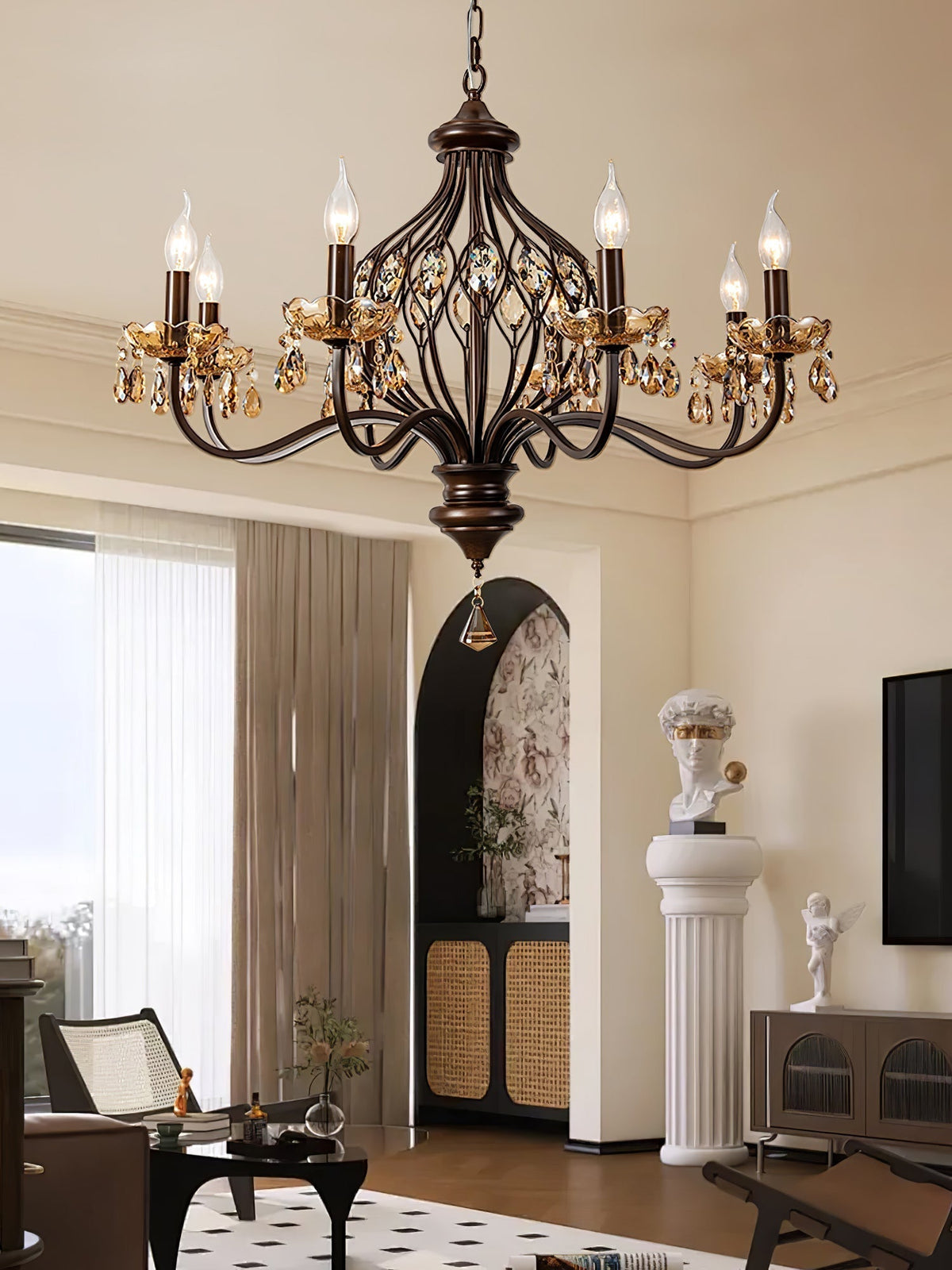Lustre Diadème en cristal et métal – vue 7