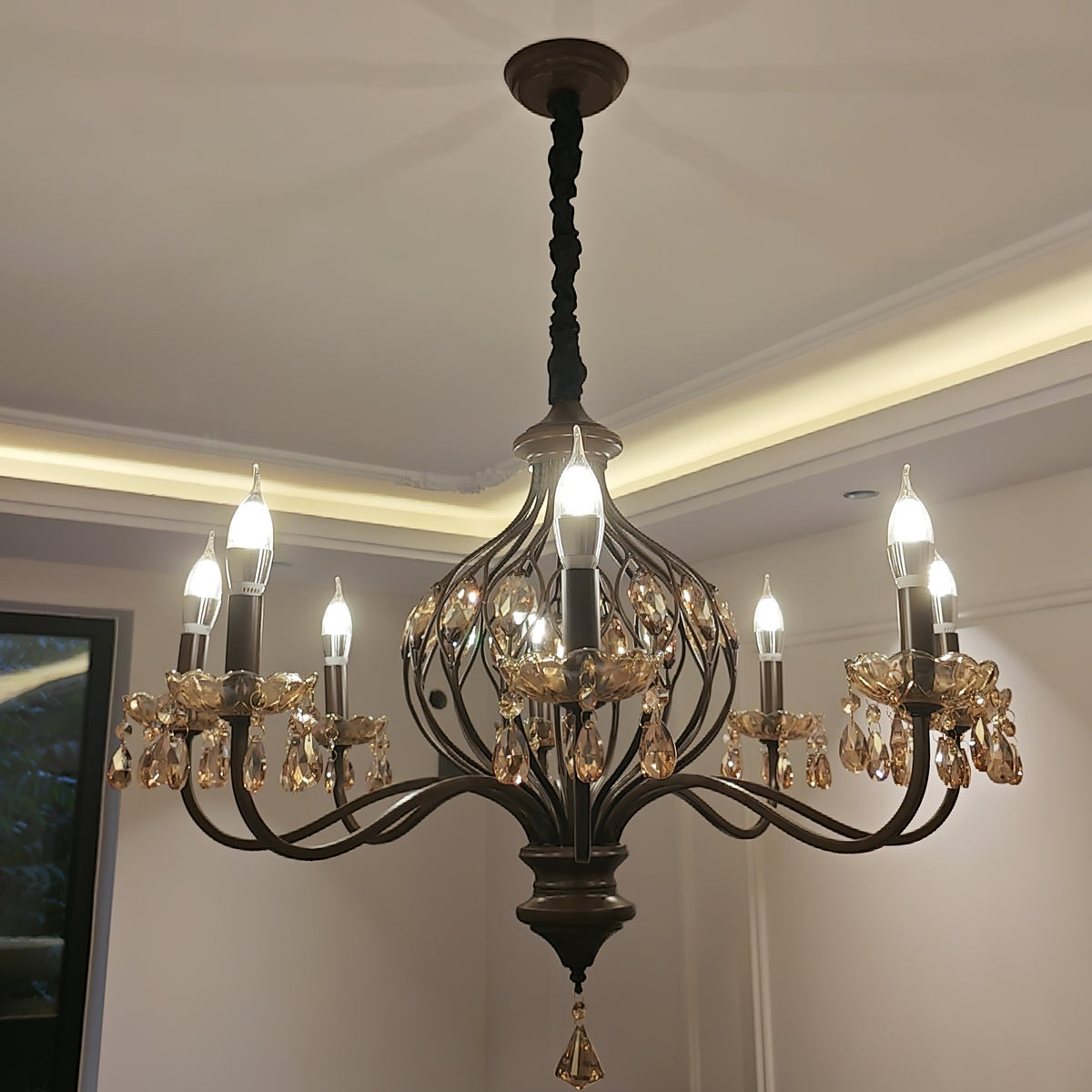 Lustre Diadème en cristal et métal – vue 13