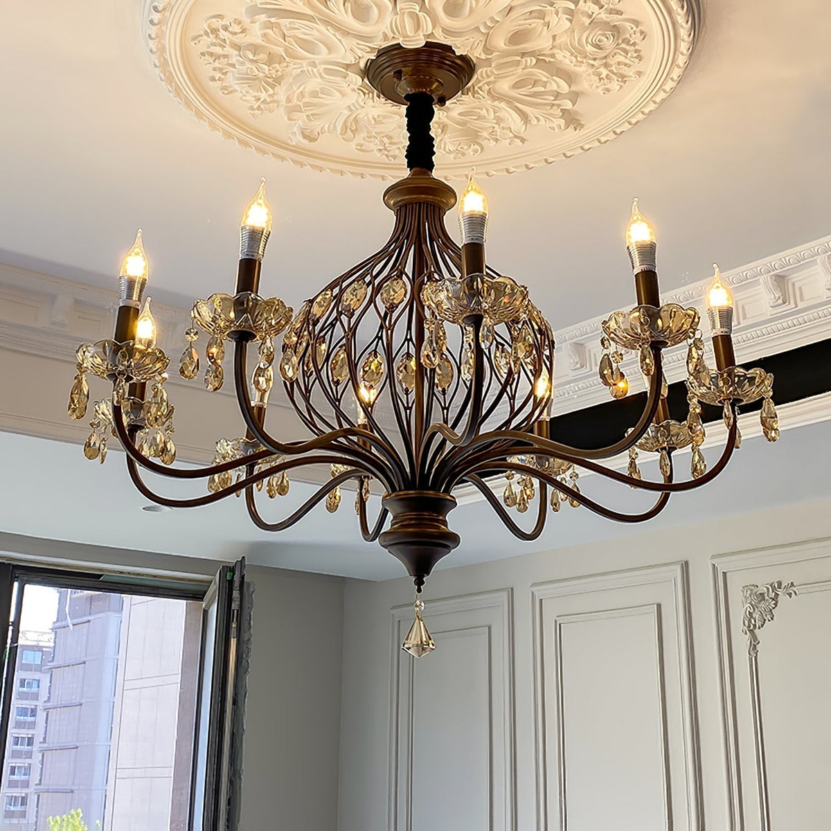 Lustre Diadème en cristal et métal – vue 8