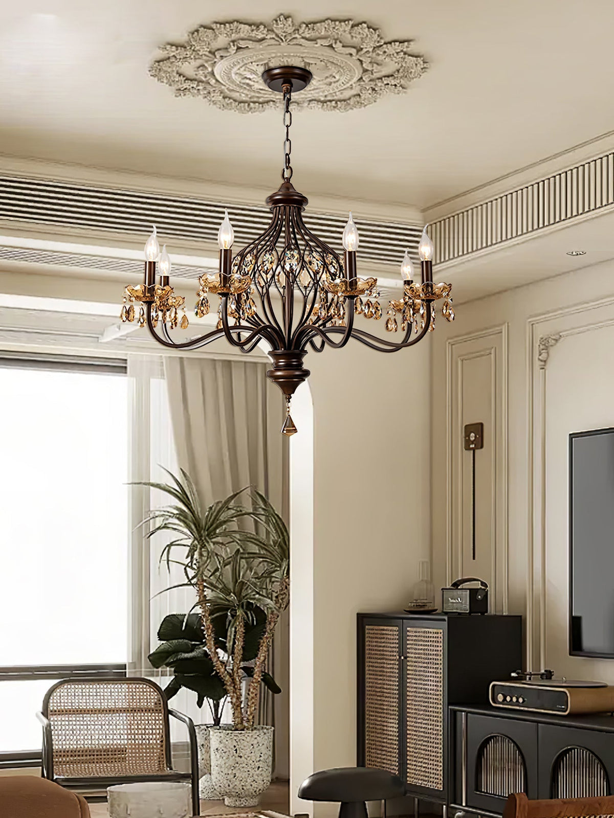 Lustre Diadème en cristal et métal – vue 4