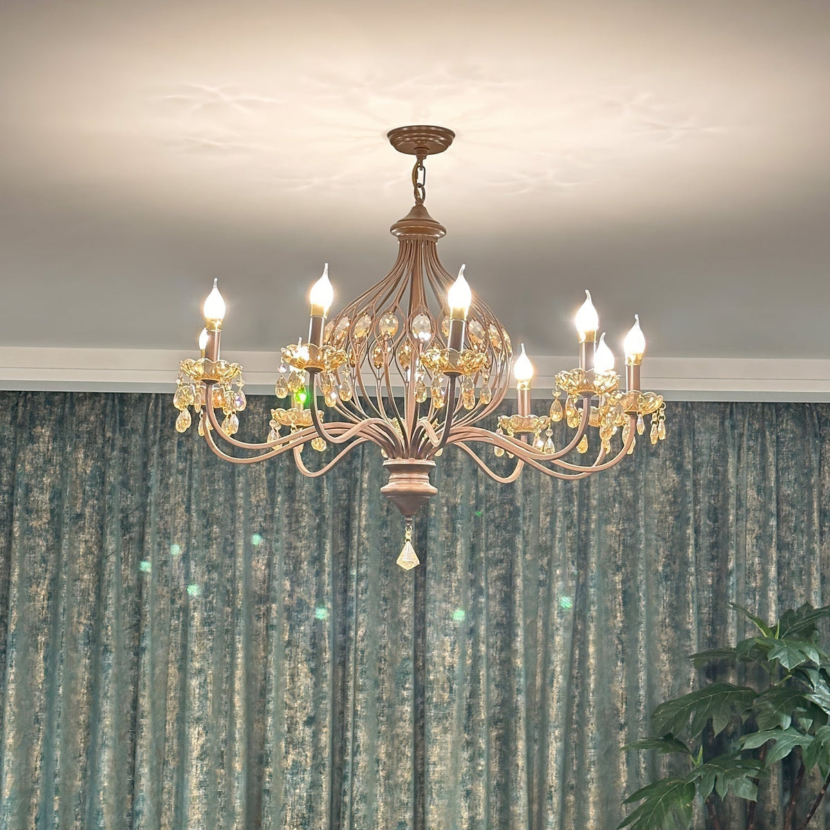 Lustre Diadème en cristal et métal – vue 21