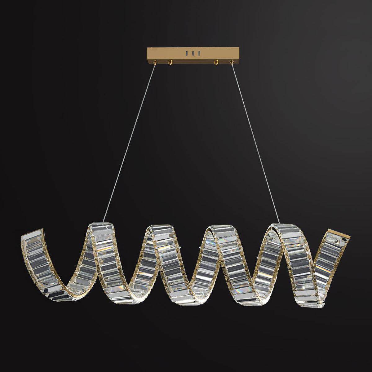 Lustre Jonquille en cristal et métal – vue 23
