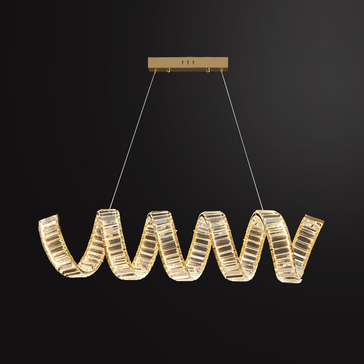 Lustre Jonquille en cristal et métal – vue 32