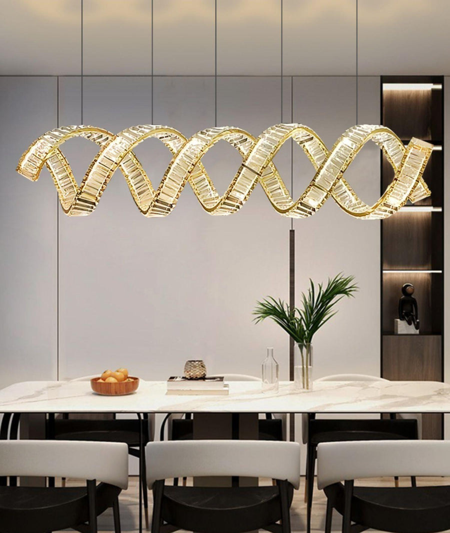 Lustre Jonquille en cristal et métal – vue 3