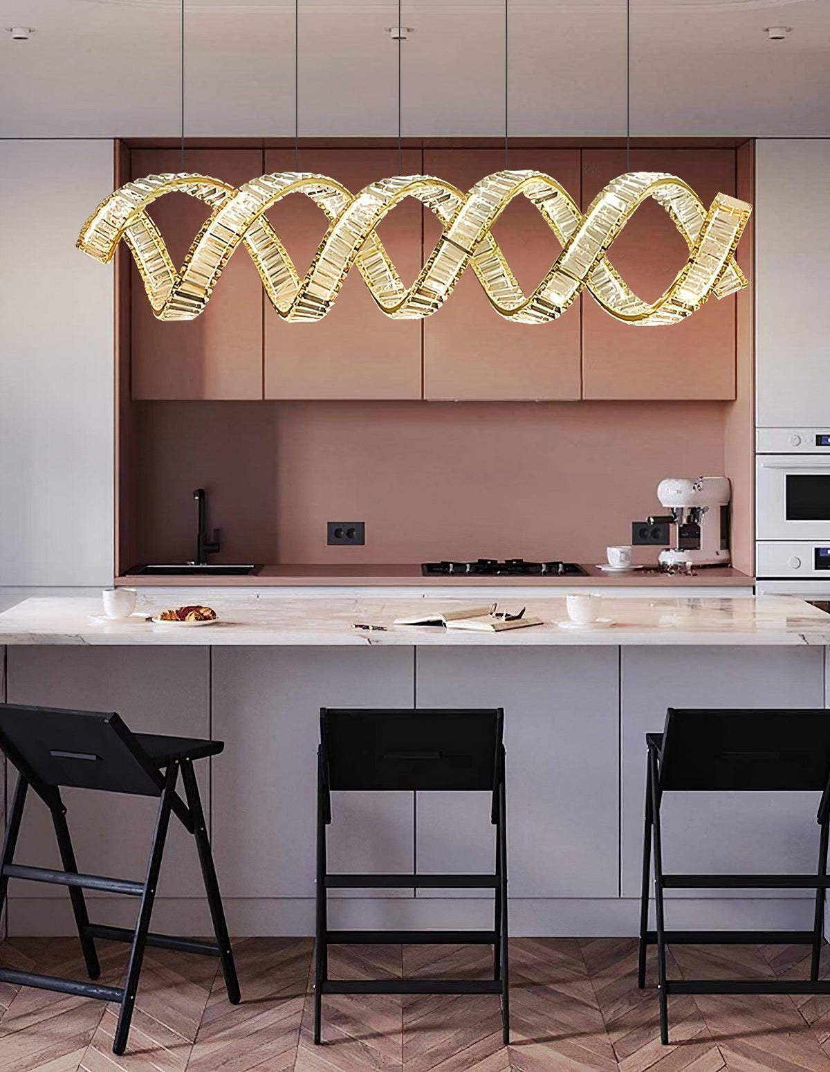 Lustre Jonquille en cristal et métal – vue 10