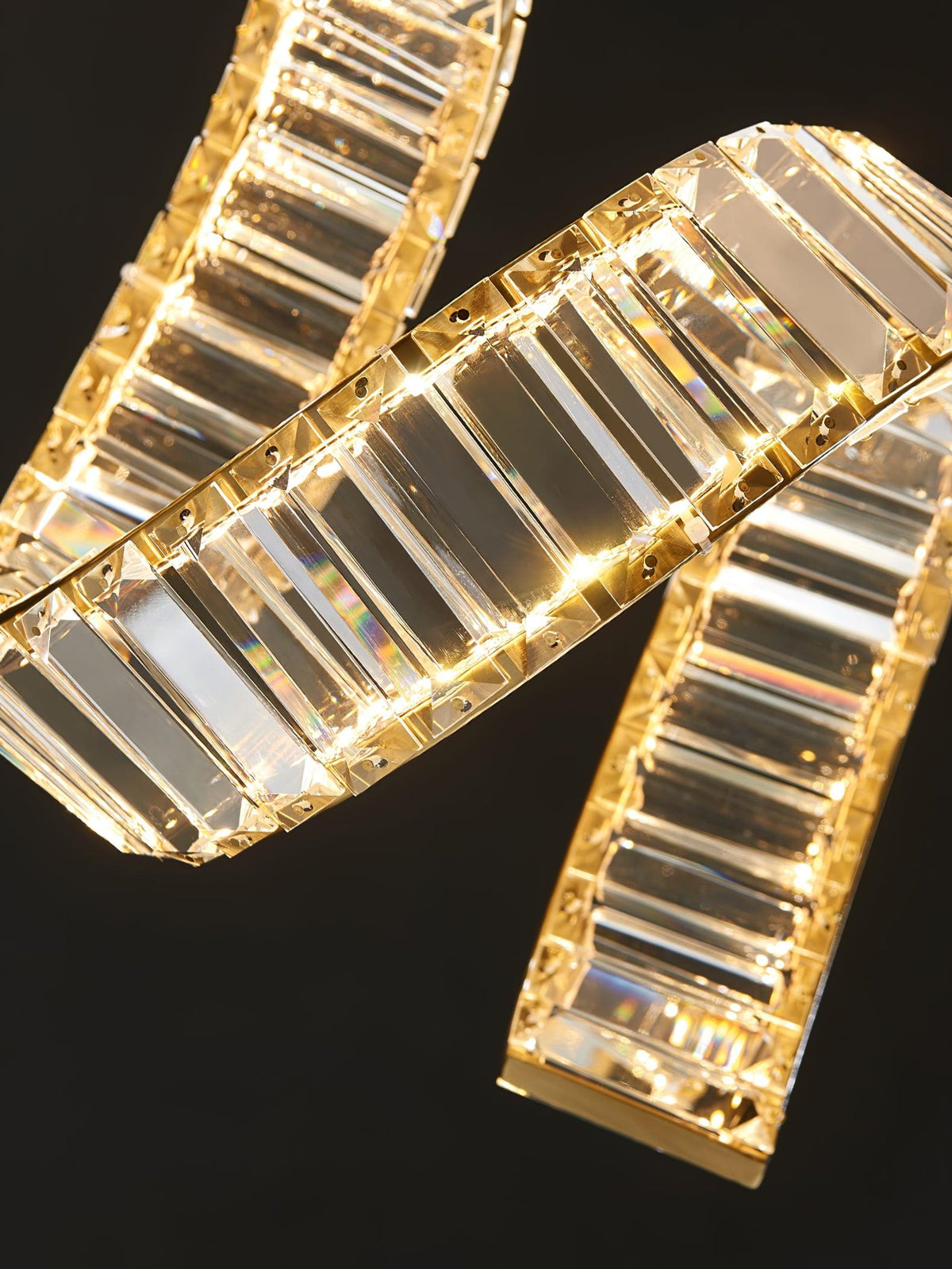 Lustre Jonquille en cristal et métal – vue 15