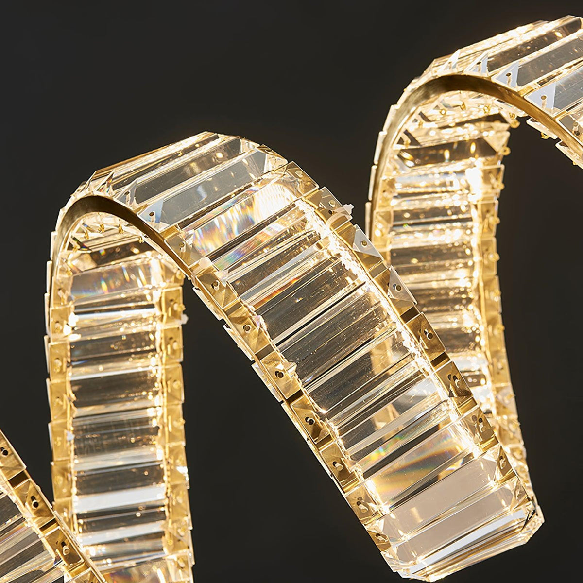 Lustre Jonquille en cristal et métal – vue 19
