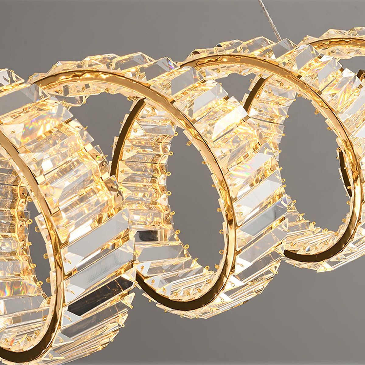 Lustre Jonquille en cristal et métal – vue 20