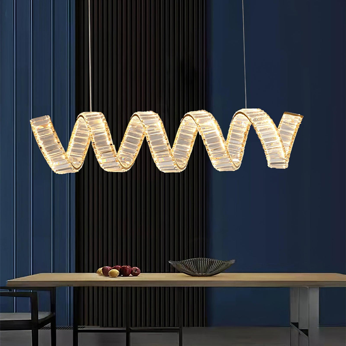 Lustre Jonquille en cristal et métal – vue 29