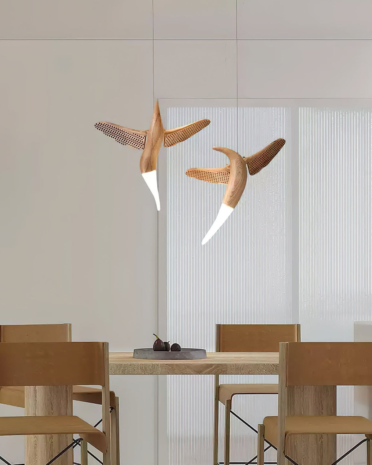 Lustre Nautile en bois et métal – vue 4