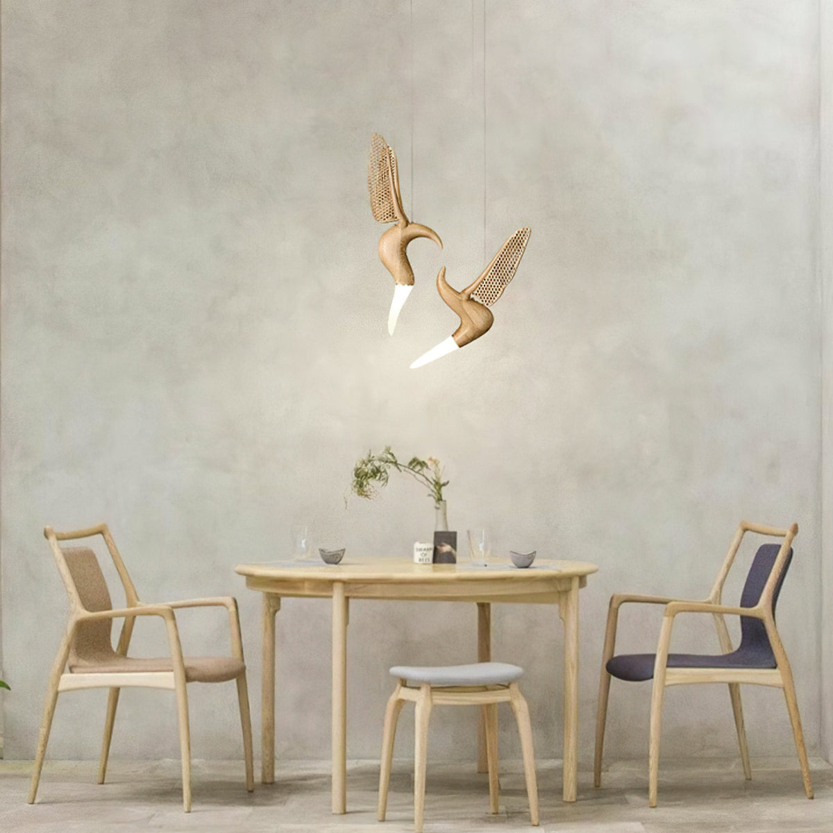 Lustre Nautile en bois et métal – vue 24