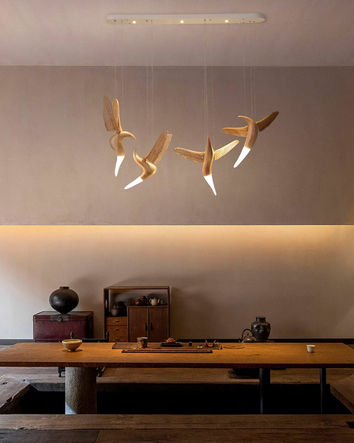 Lustre Nautile en bois et métal – vue 27