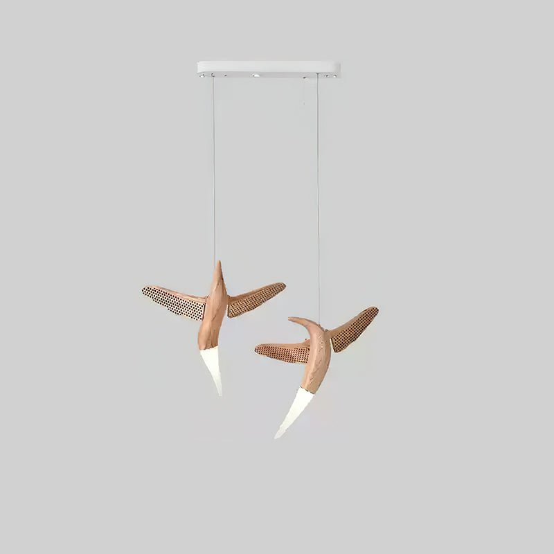 Lustre Nautile en bois et métal – vue 2