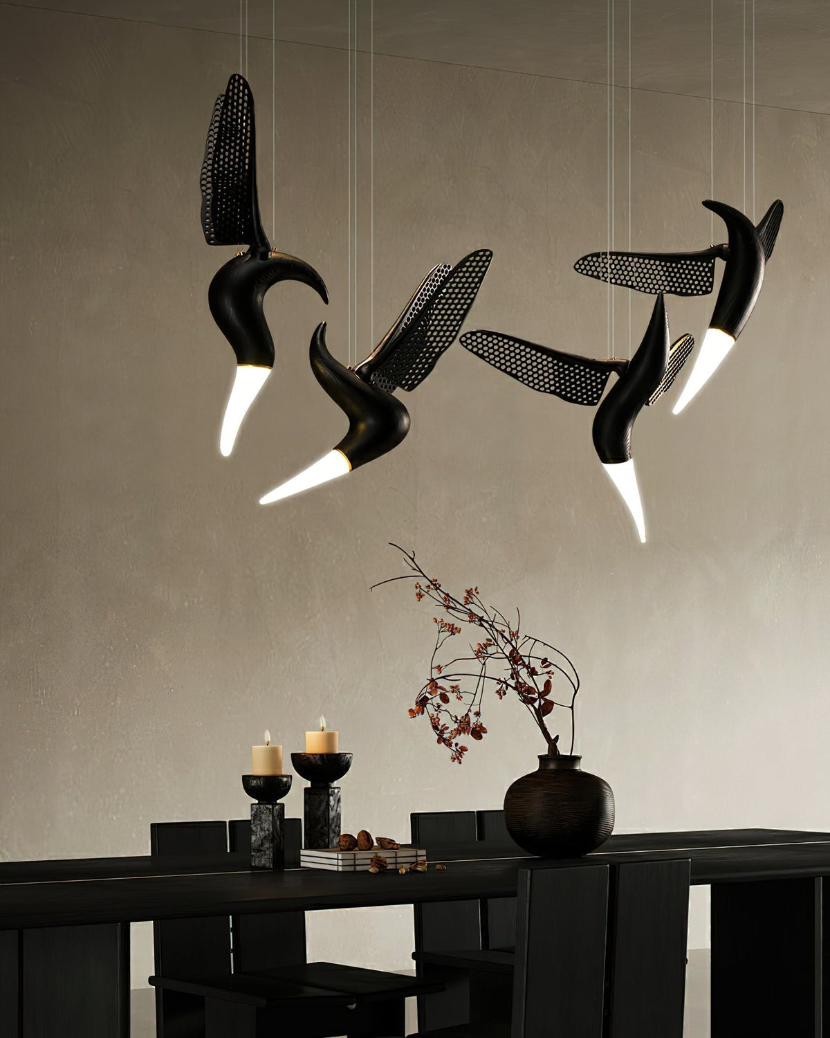 Lustre Nautile en bois et métal – vue 6