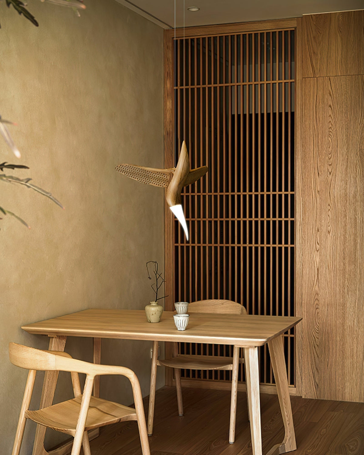 Lustre Nautile en bois et métal – vue 52