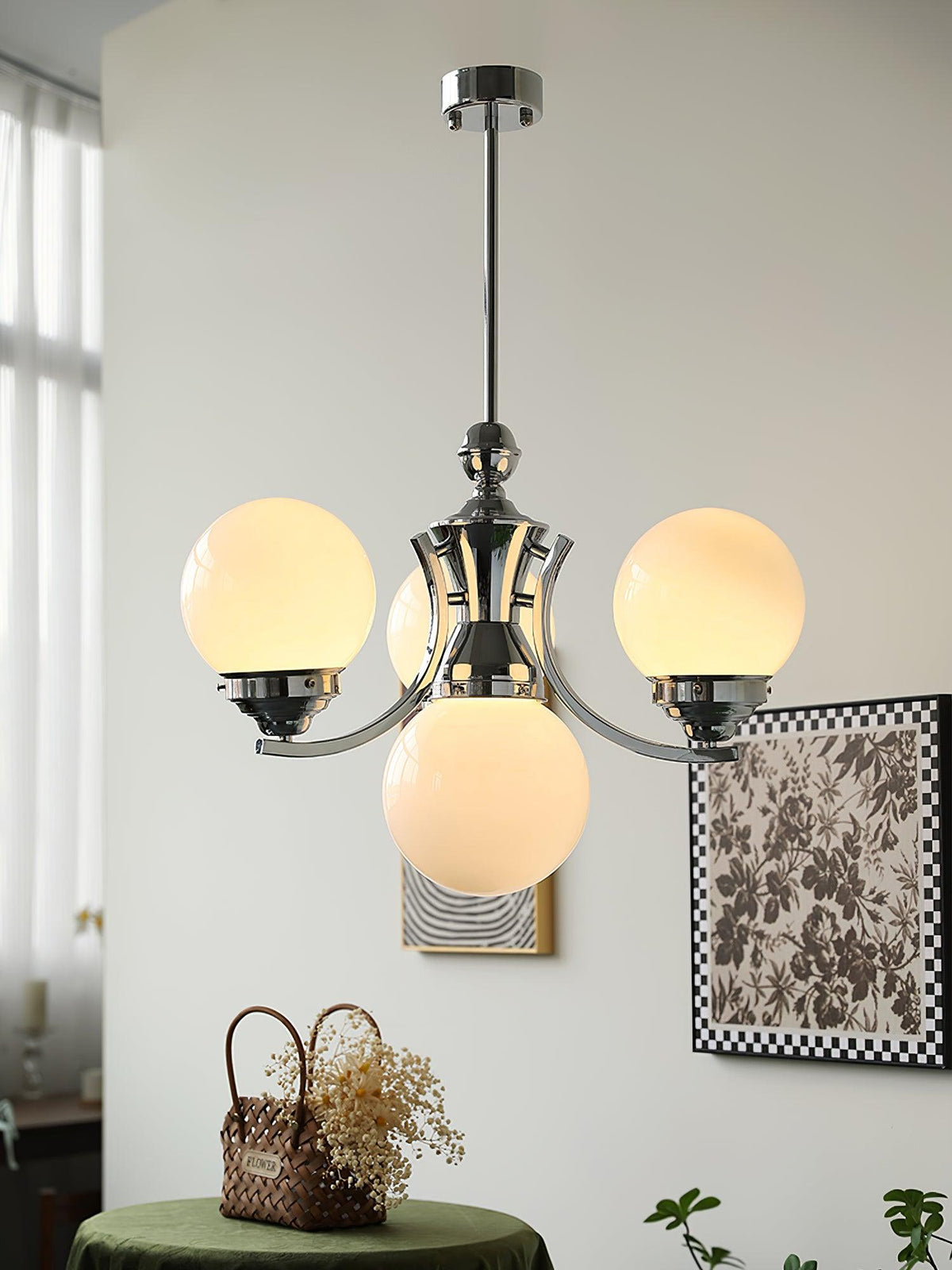 Lustre Célia en verre et fer – vue 26