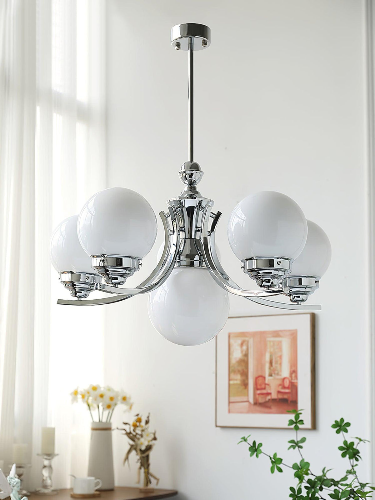 Lustre Célia en verre et fer – vue 12