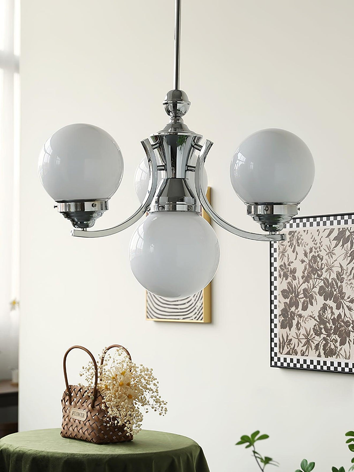 Lustre Célia en verre et fer – vue 23