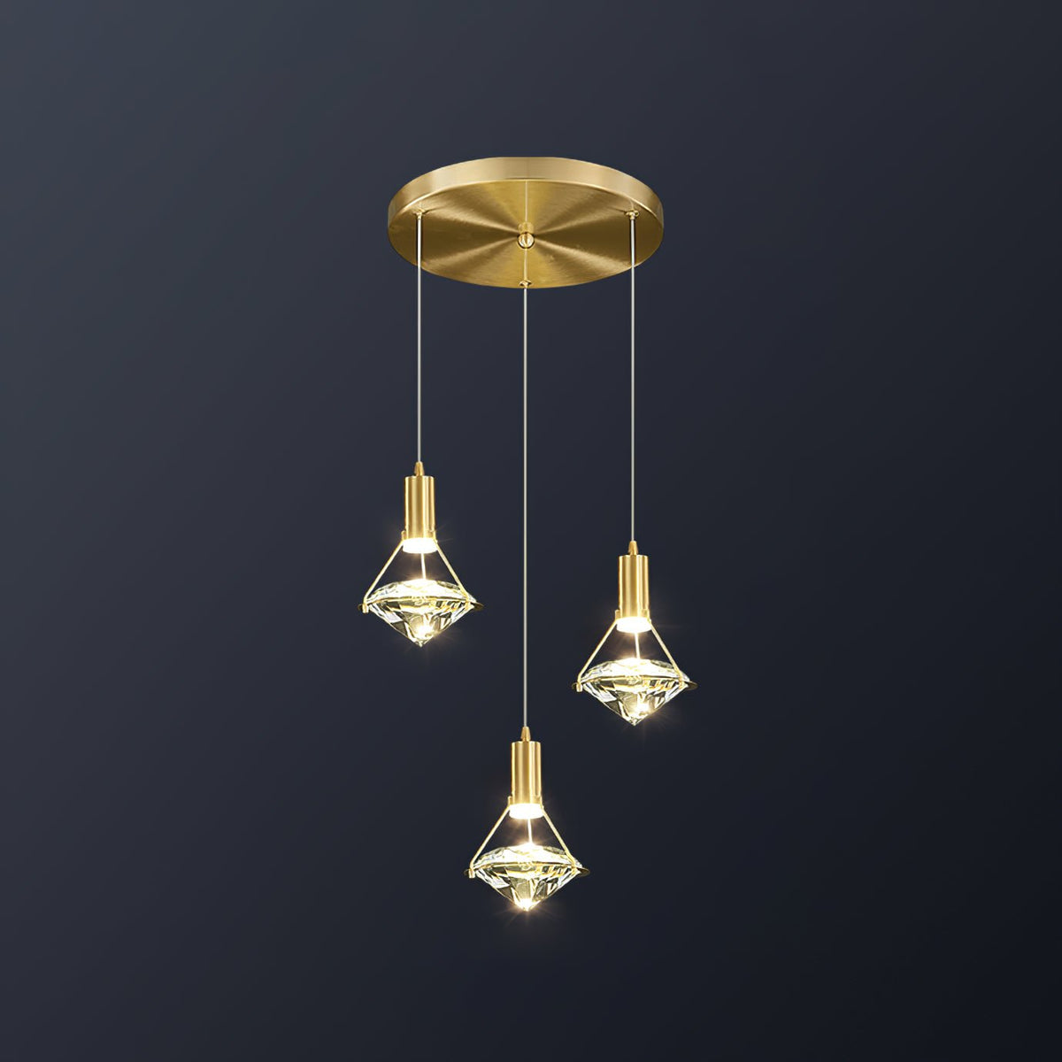 Suspension Tilbury en cristal et laiton – vue 7