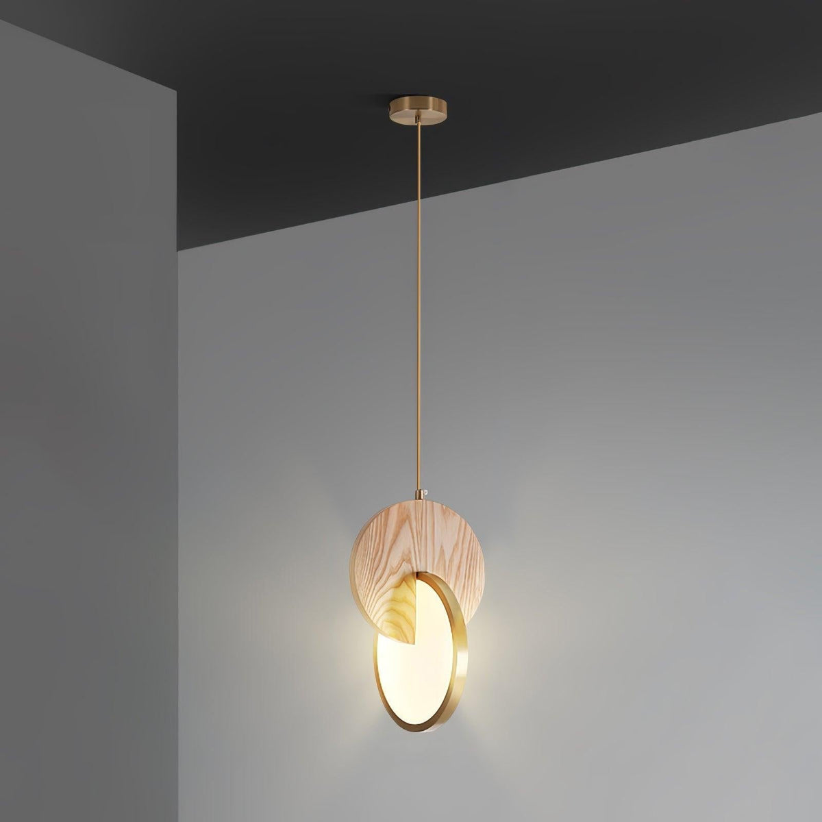 Suspension Ophélie en bois et métal – vue 9