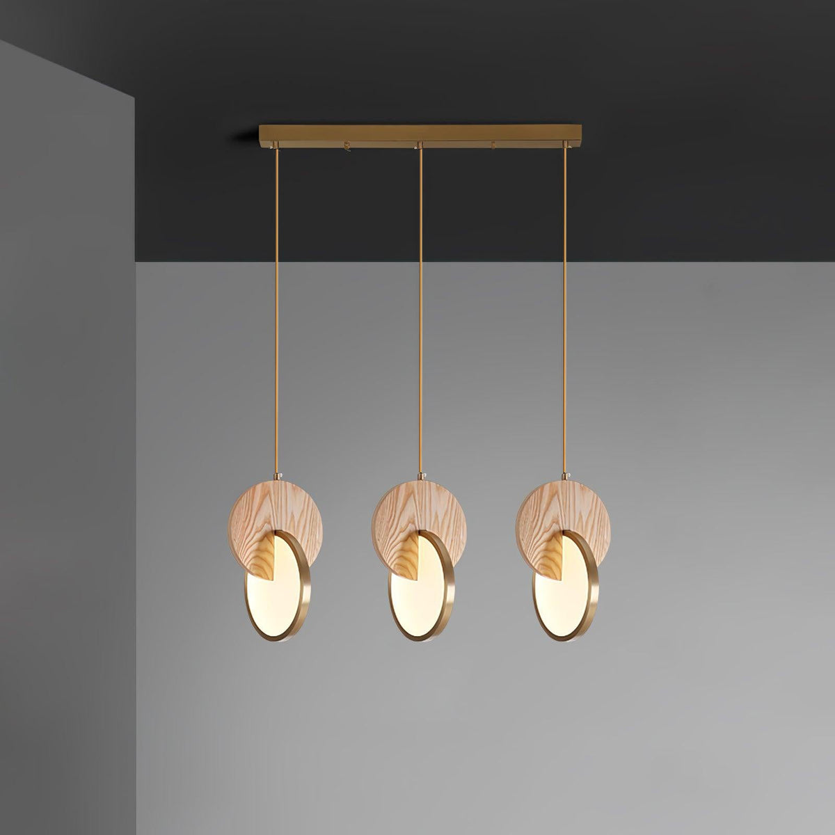 Suspension Ophélie en bois et métal – vue 7