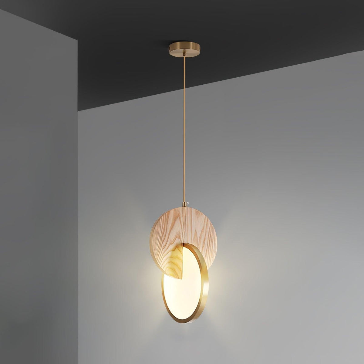 Suspension Ophélie en bois et métal – vue 10