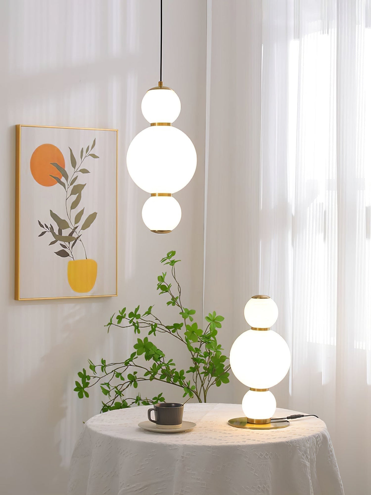 Suspension Séquoia en verre et métal – vue 23