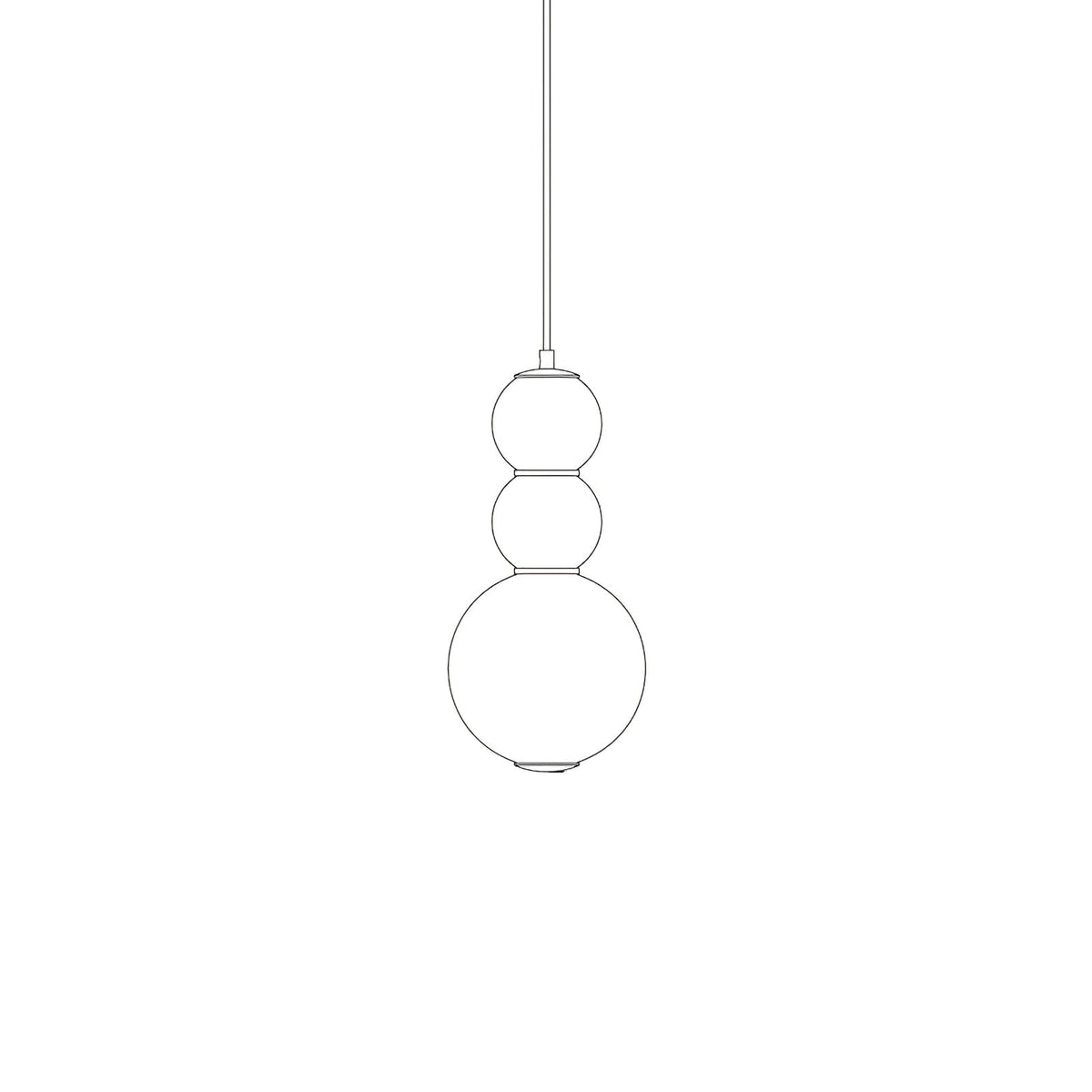 Suspension Séquoia en verre et métal – vue 34