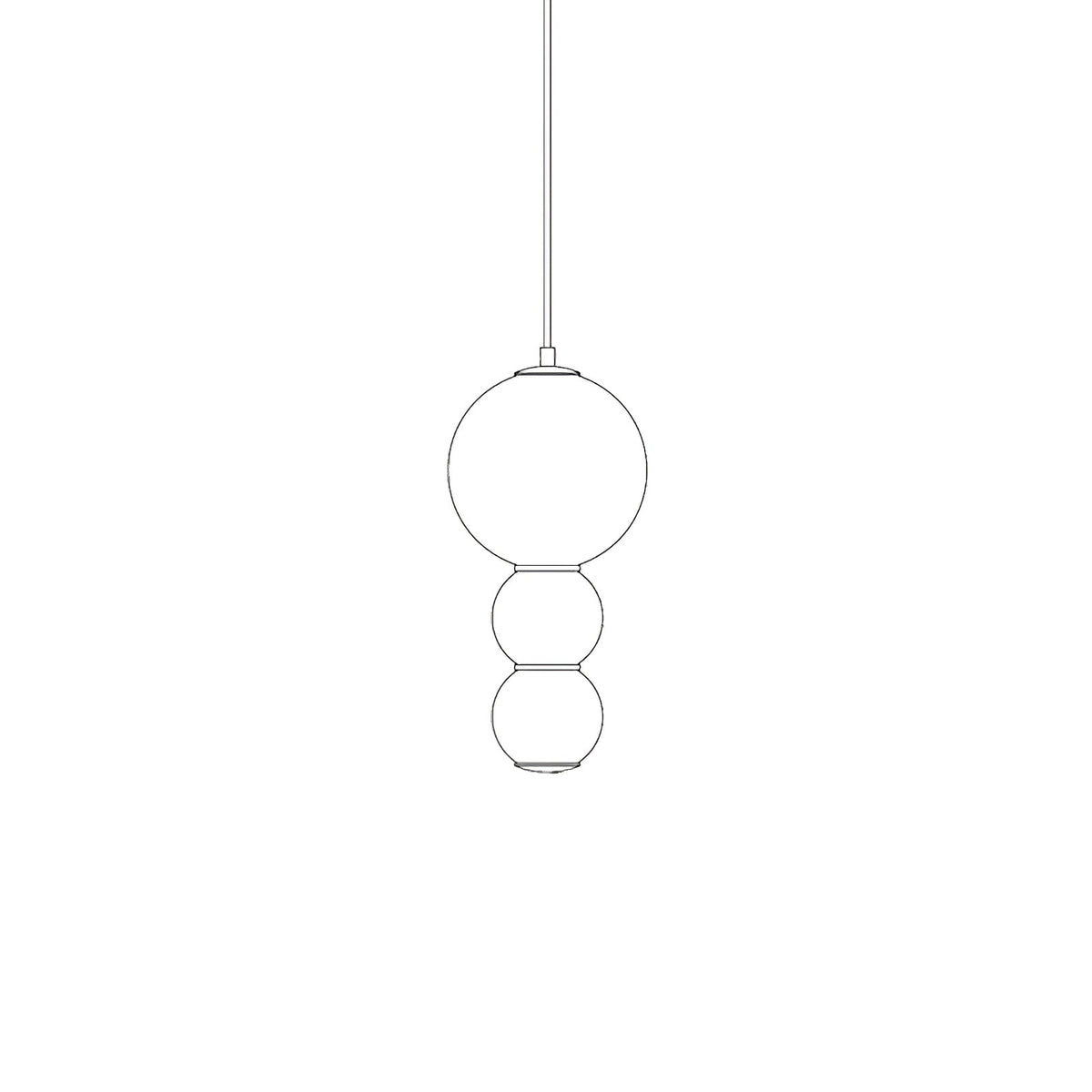 Suspension Séquoia en verre et métal – vue 35