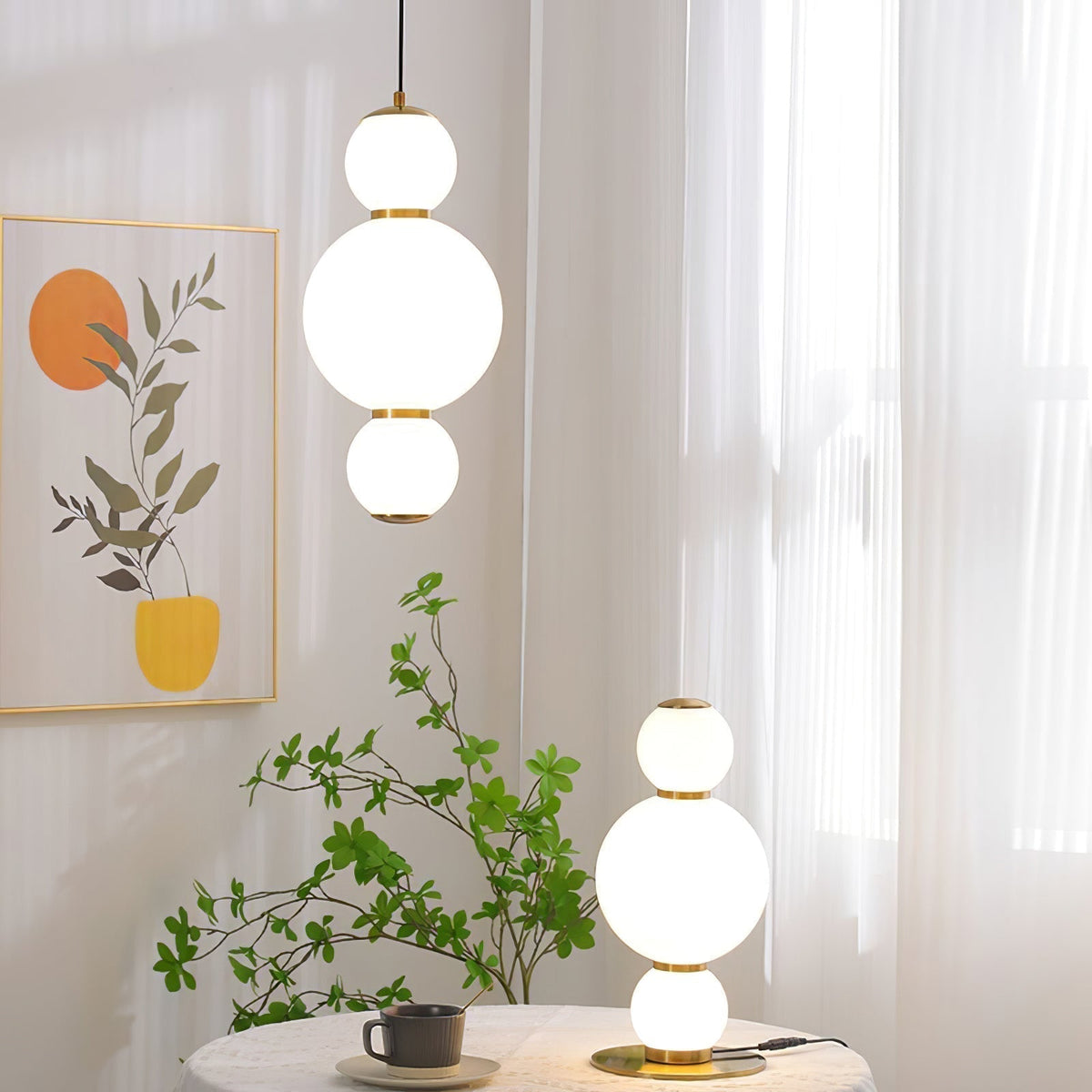 Suspension Séquoia en verre et métal – vue 26