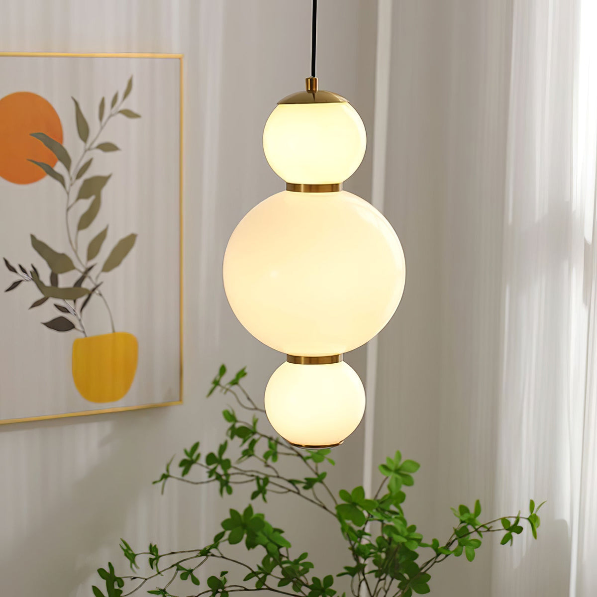 Suspension Séquoia en verre et métal – vue 10