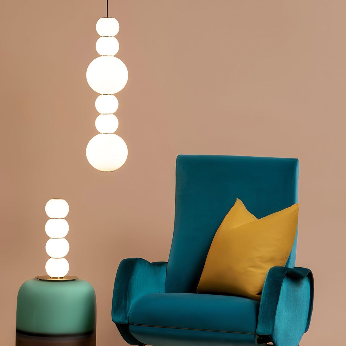 Suspension Séquoia en verre et métal – vue 27