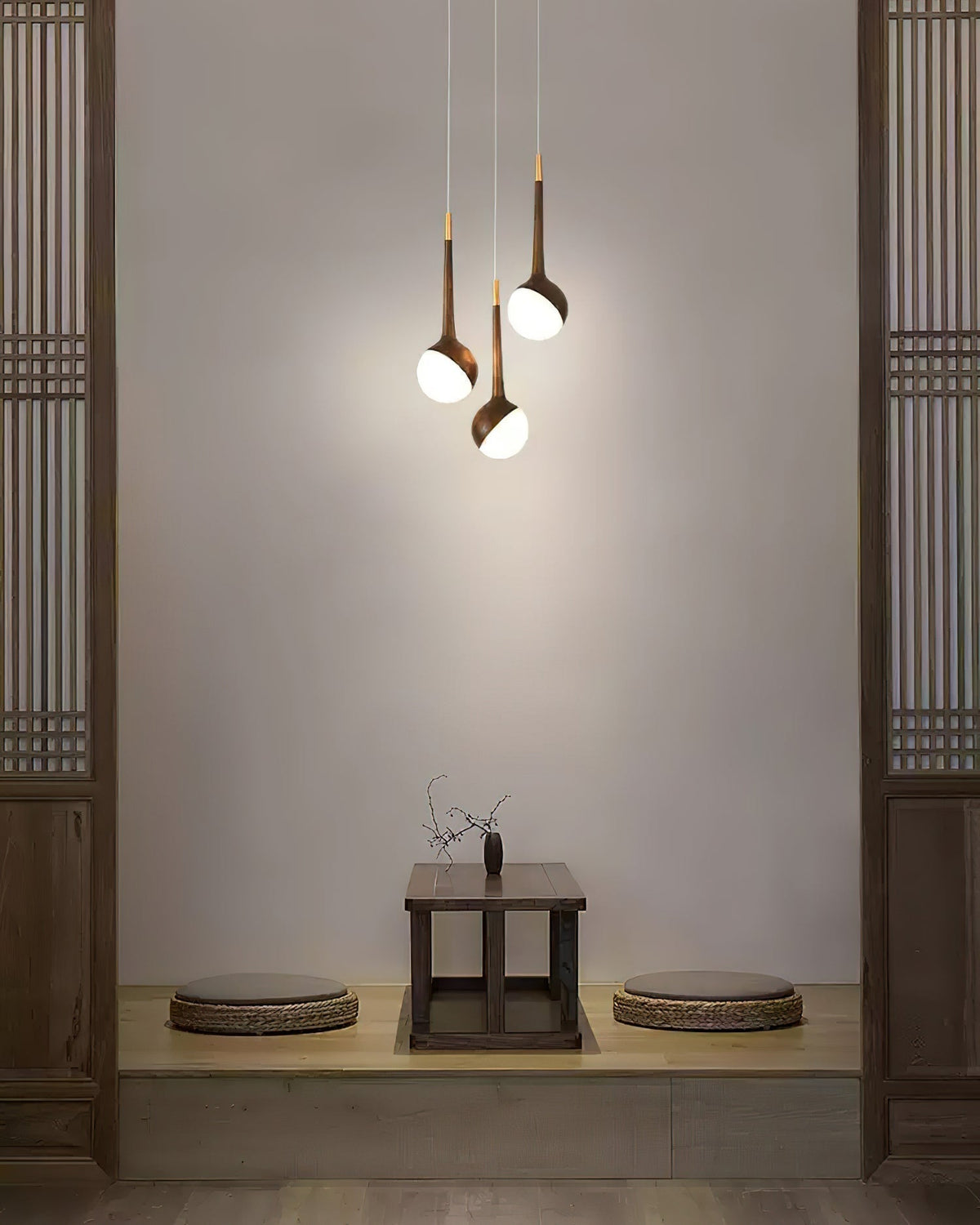 Lustre Corinne en bois et métal – vue 14