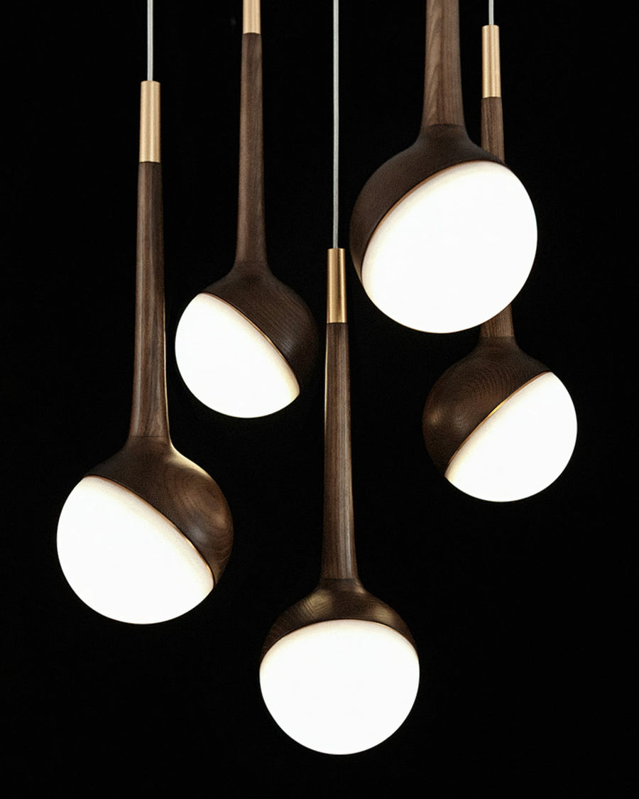 Lustre Corinne en bois et métal – vue 5