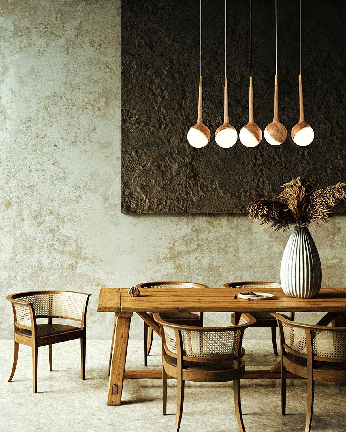 Lustre Corinne en bois et métal – vue 7