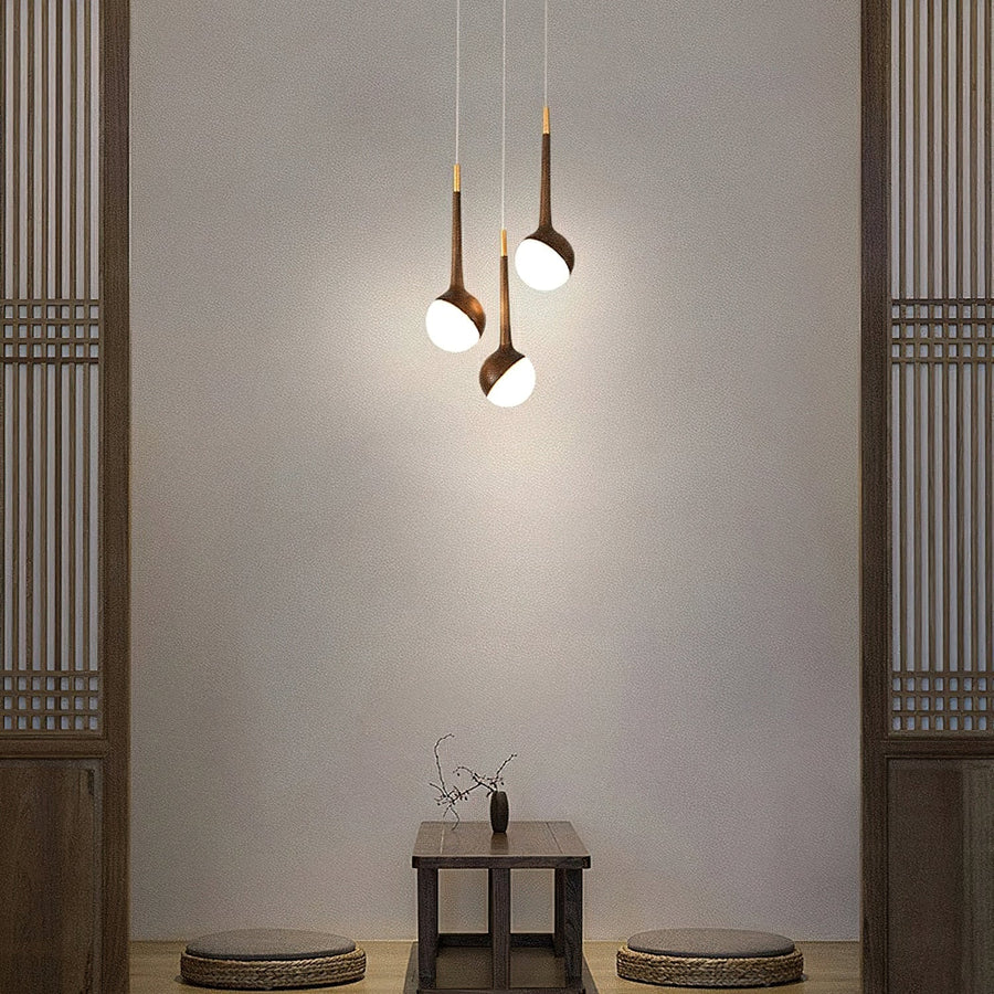 Lustre Corinne en bois et métal – vue 2