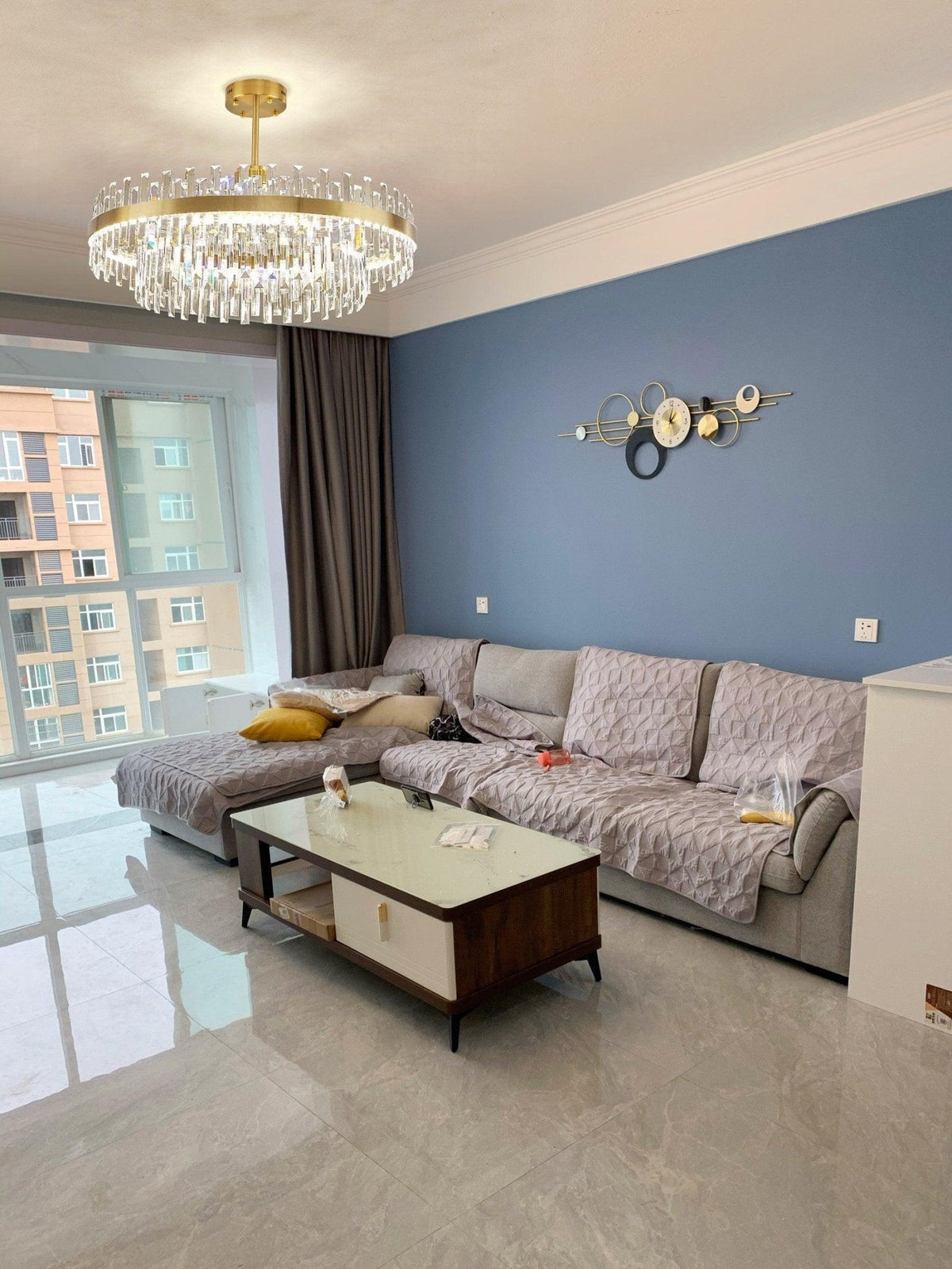 Lustre Bise en cristal et laiton – vue 19