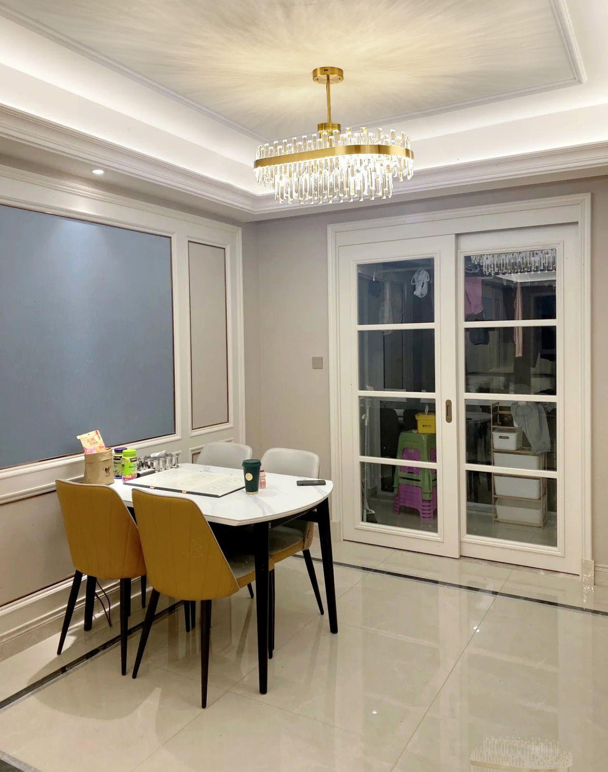 Lustre Bise en cristal et laiton – vue 23