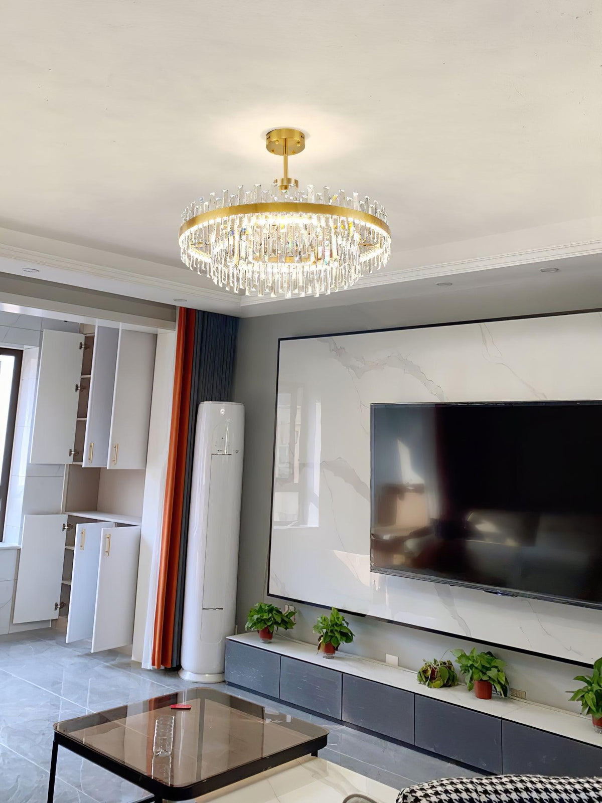 Lustre Bise en cristal et laiton – vue 24
