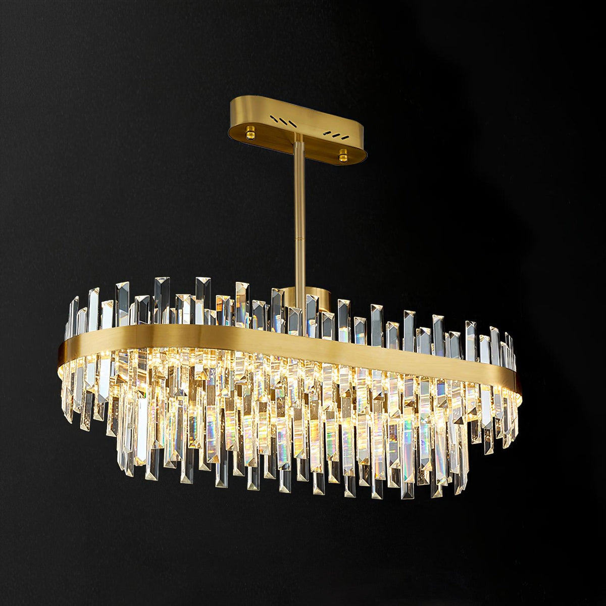 Lustre Bise en cristal et laiton – vue 14