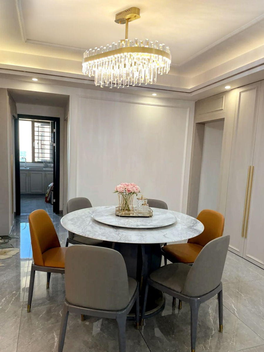 Lustre Bise en cristal et laiton – vue 2