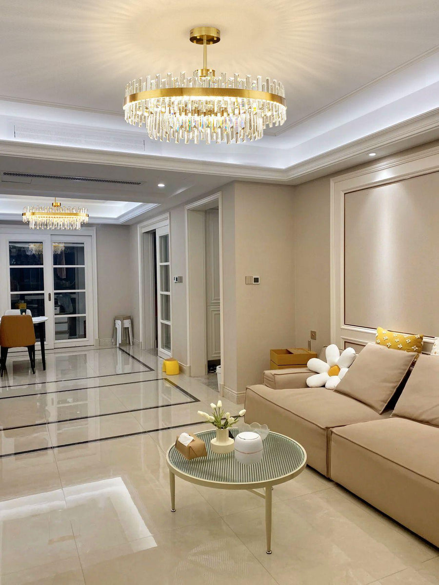 Lustre Bise en cristal et laiton – vue 3