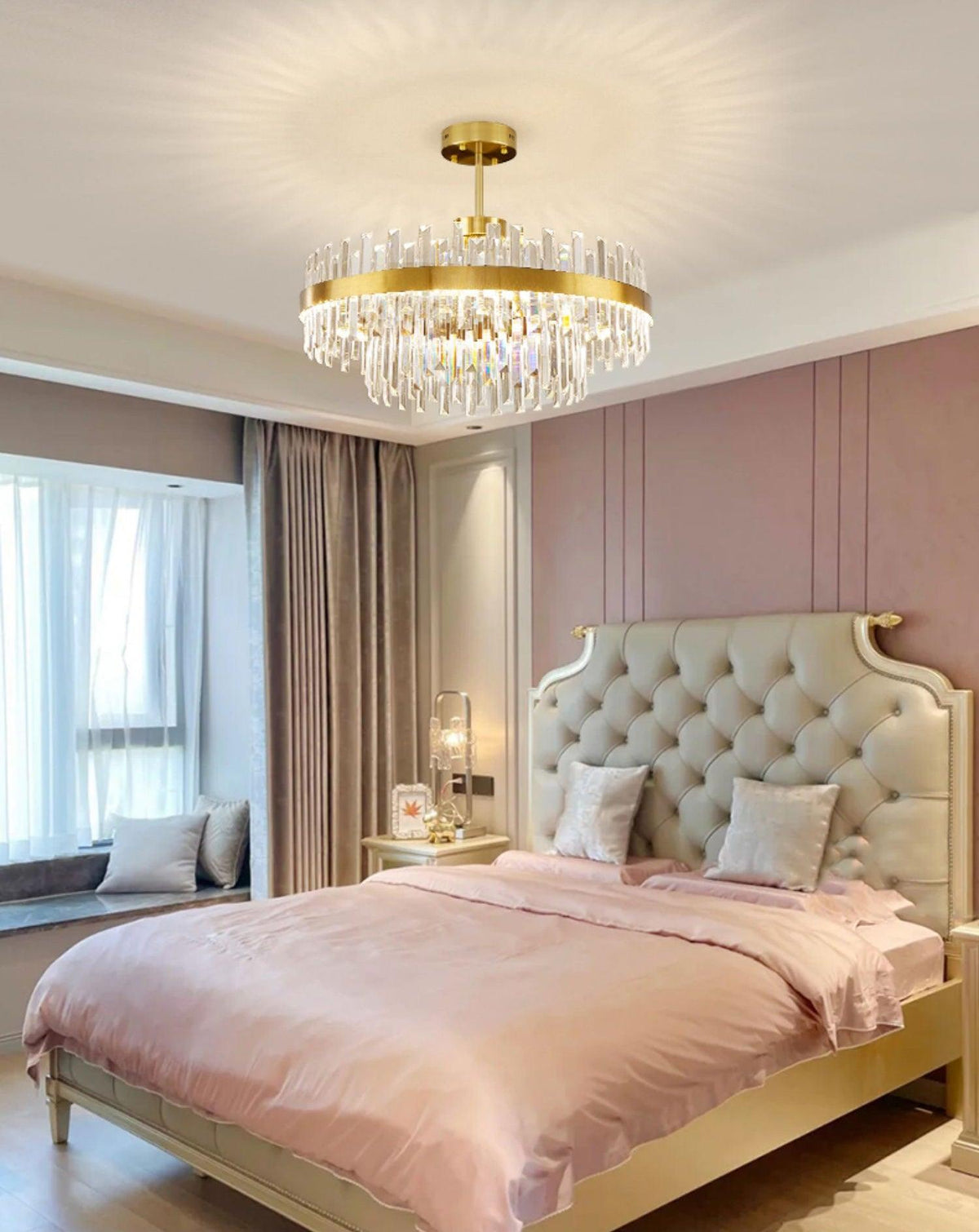 Lustre Bise en cristal et laiton – vue 8
