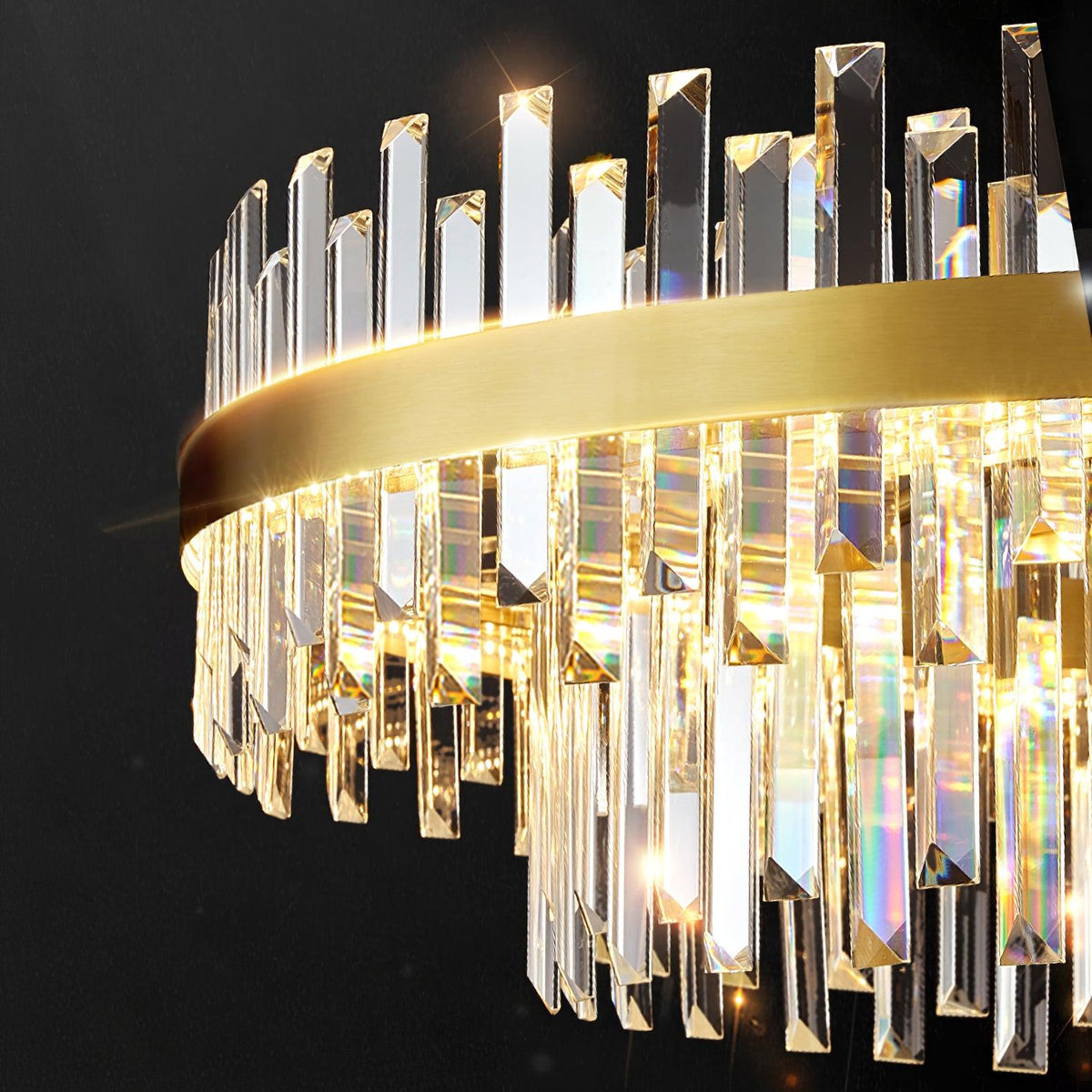Lustre Bise en cristal et laiton – vue 9