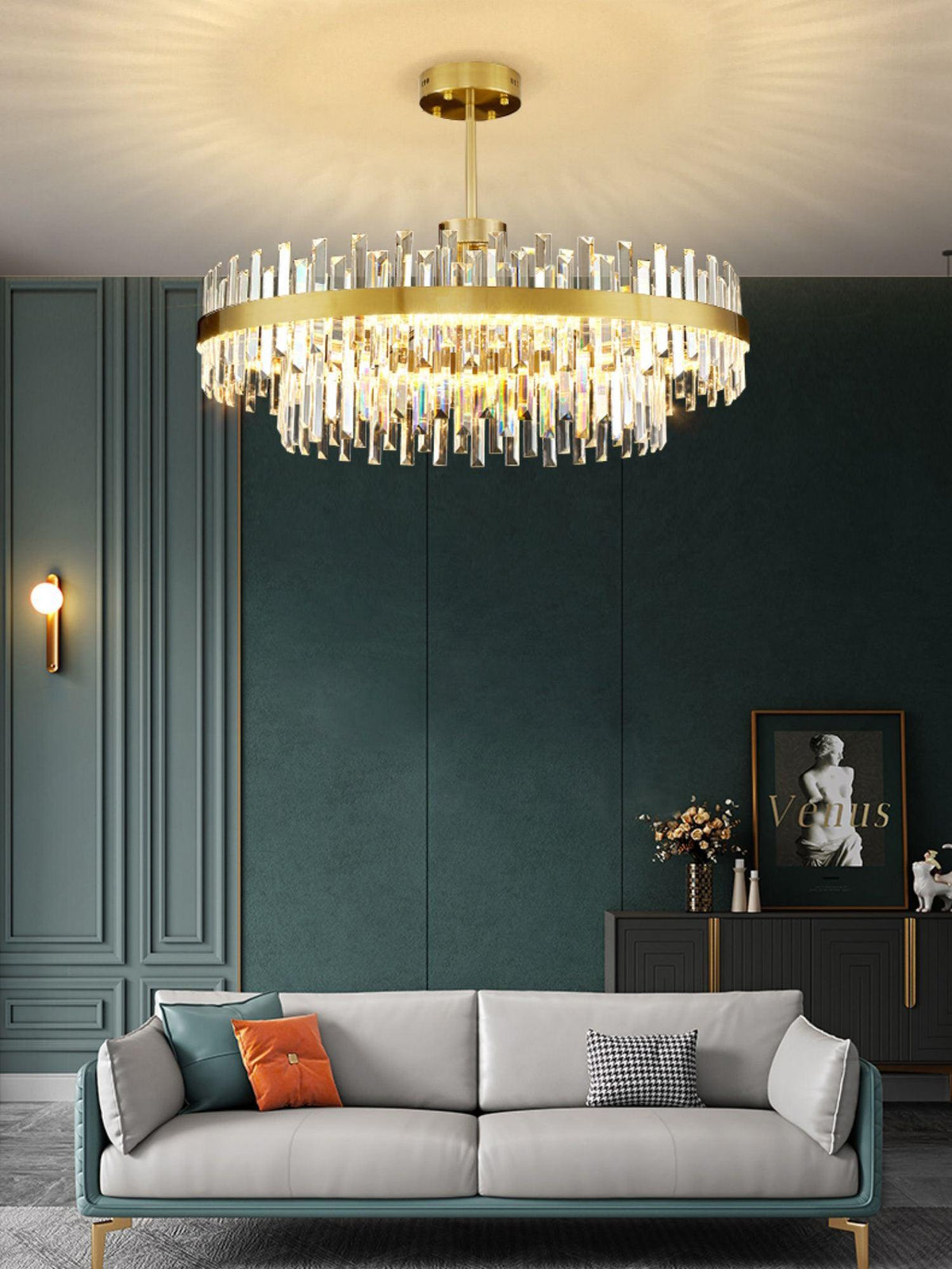 Lustre Bise en cristal et laiton – vue 16